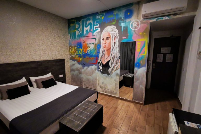 Khaleesi from Game of Thrones themed room 406 at Rise Street Art Hotel.