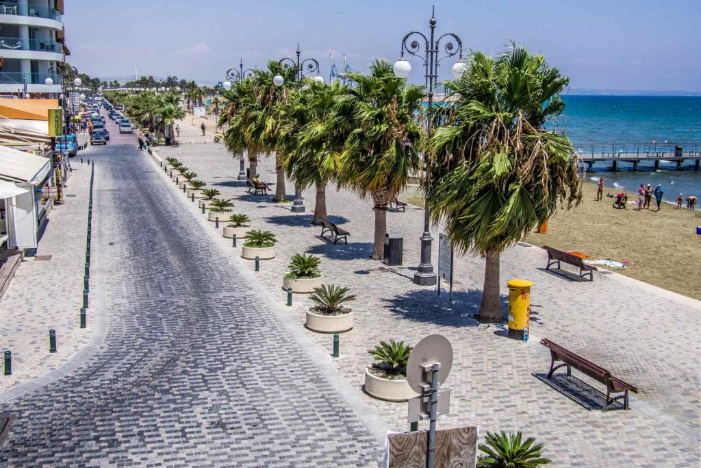 Finikoudes Beach and Promenade in Larnaca
