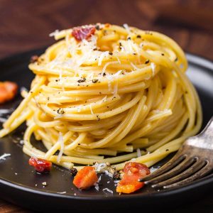 Classic Spaghetti Carbonara dish