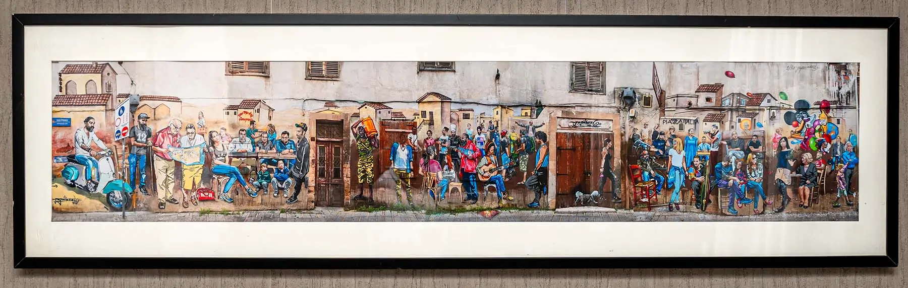 Close-up of People of Cyprus mural in Room 207