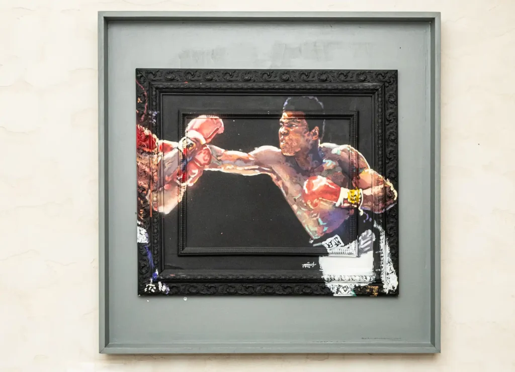 Muhammad Ali boxing artwork in Room 202
