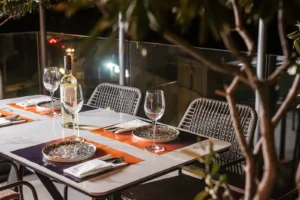 wine dinner setup memories rooftop larnaca rise urban art hotel